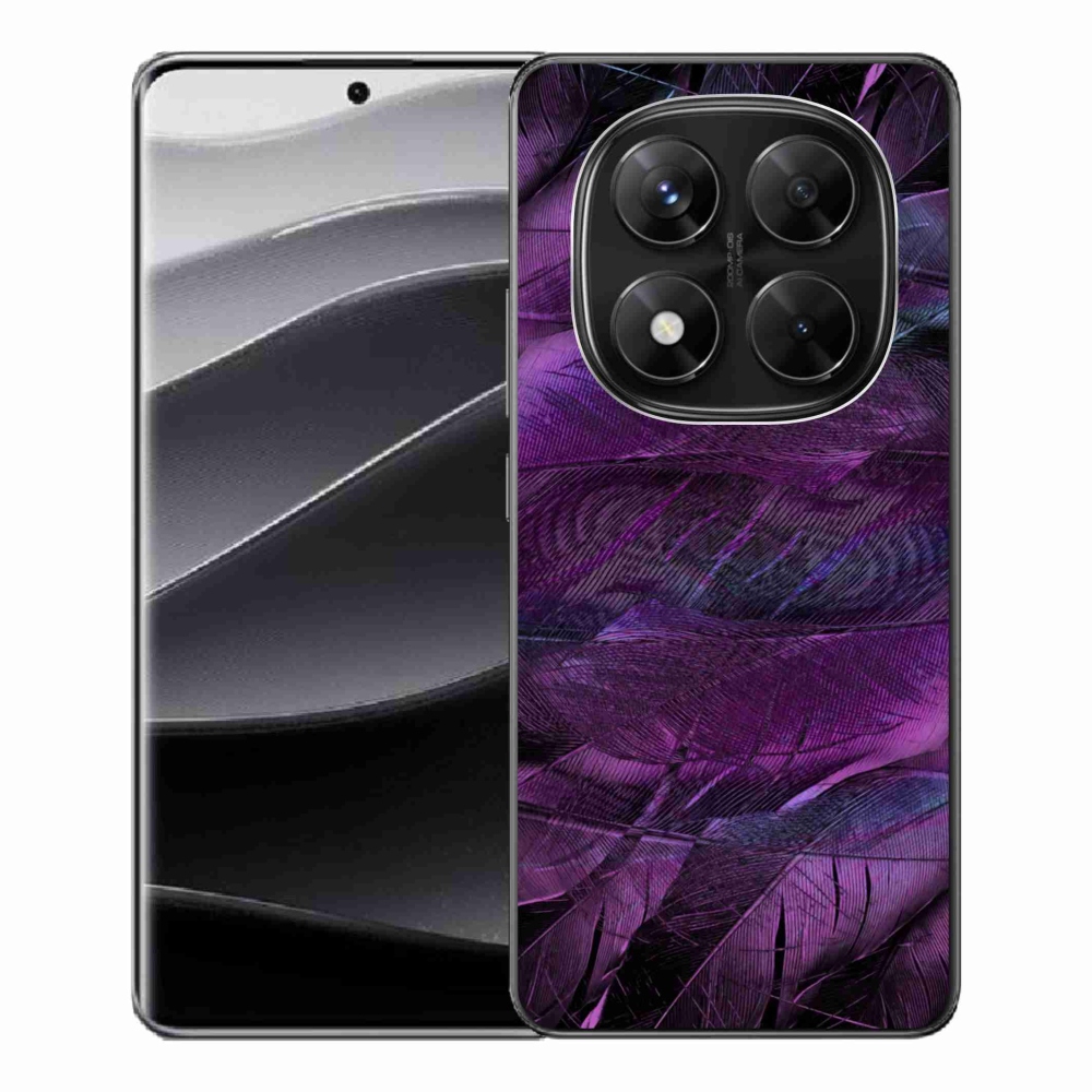 Zselés borítás mmCase a Xiaomi Redmi Note 14 Pro 5G/Poco X7 5G számára - lila tollak