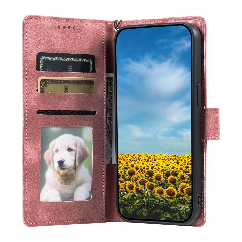 Mandalák könyv tok Xiaomi Redmi Note 14-hez - rózsa arany