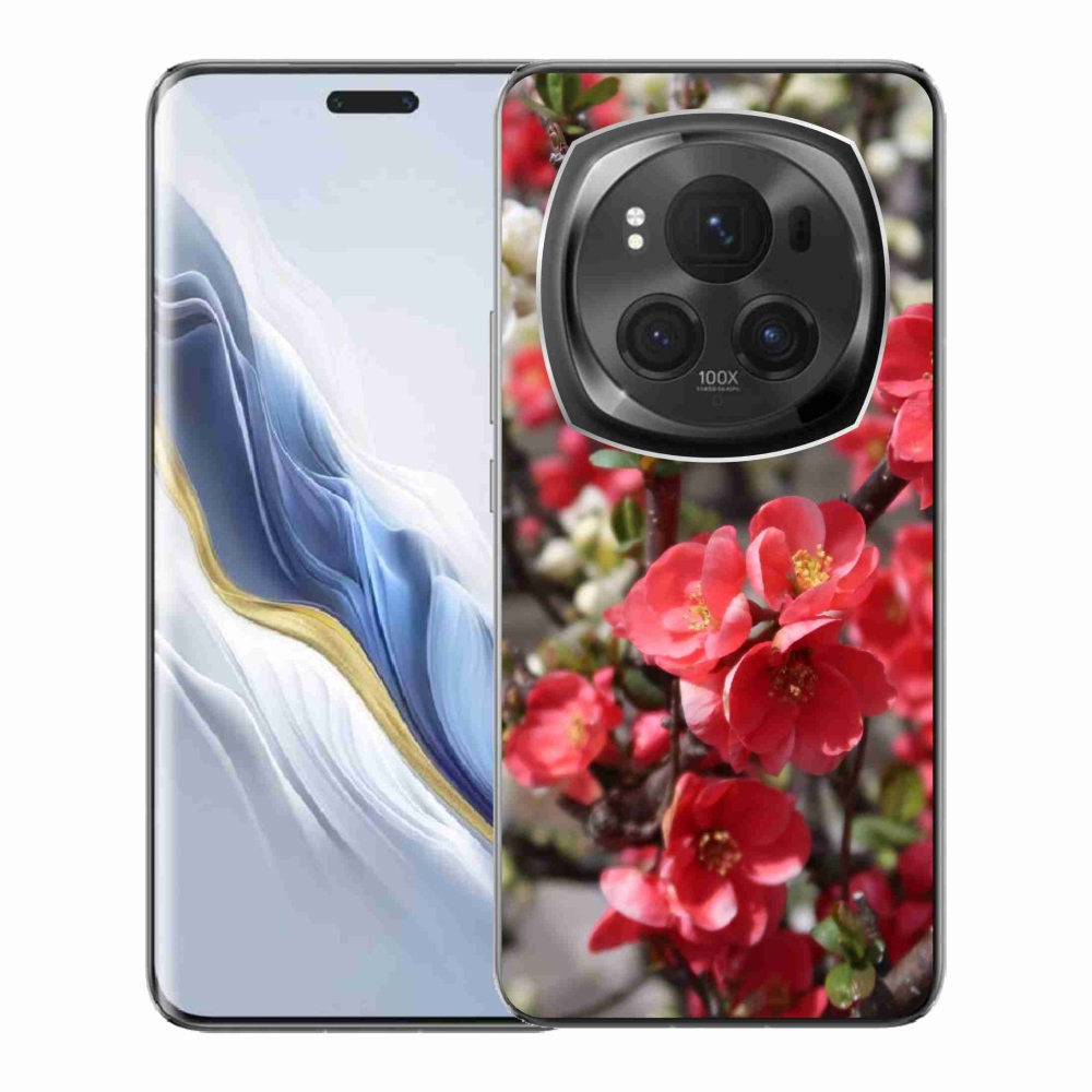 Gél borítás mmCase a Honor Magic 6 Pro 5G készülékhez - piros virágok