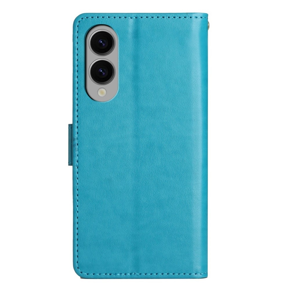 Virágok könyv tok Samsung Galaxy S25 Edge készülékhez - kék