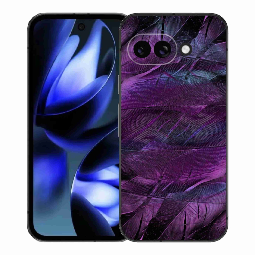 Gél védőhuzat mmCase a Google Pixel 9a készülékhez - lila tollak