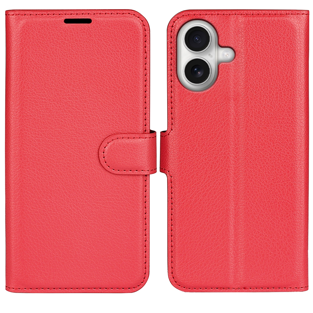 Litchi könyvtáska iPhone 17 készülékhez - piros