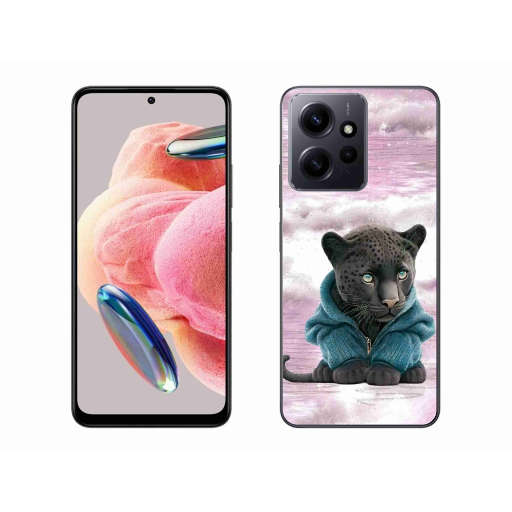 Gél borítás mmCase a Xiaomi Redmi Note 12 4G-hez - fekete párduc pulóverben