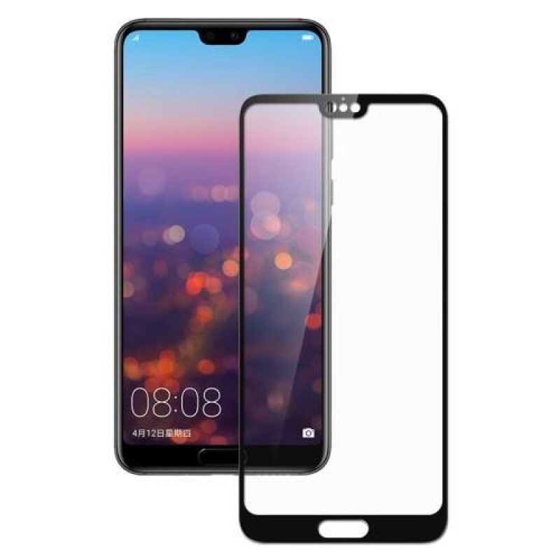 TX1 teljes képernyő edzett üveg Huawei P20 - fekete szegély