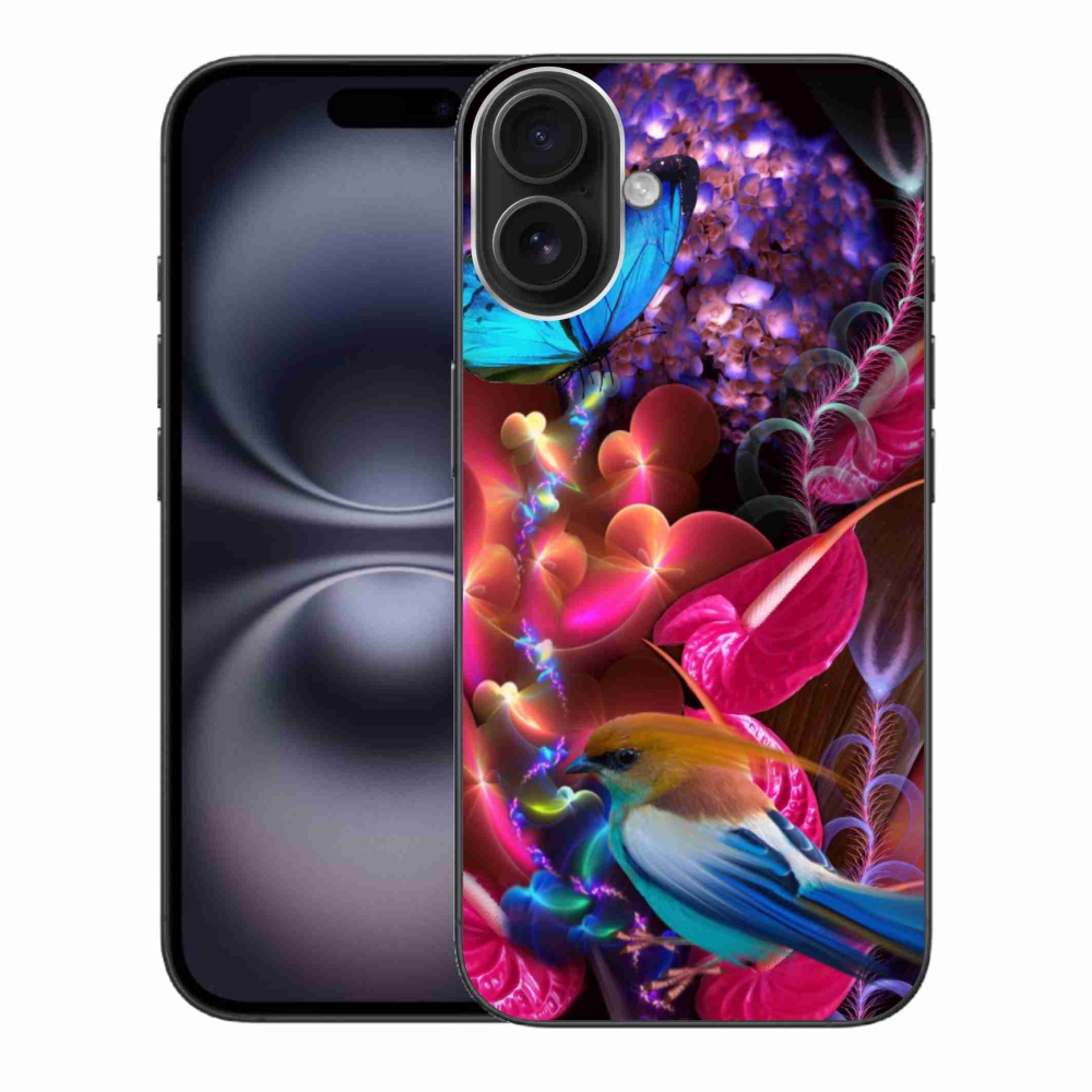 Zselés borítás mmCase iPhone 16 Plus készülékhez - színes virágok