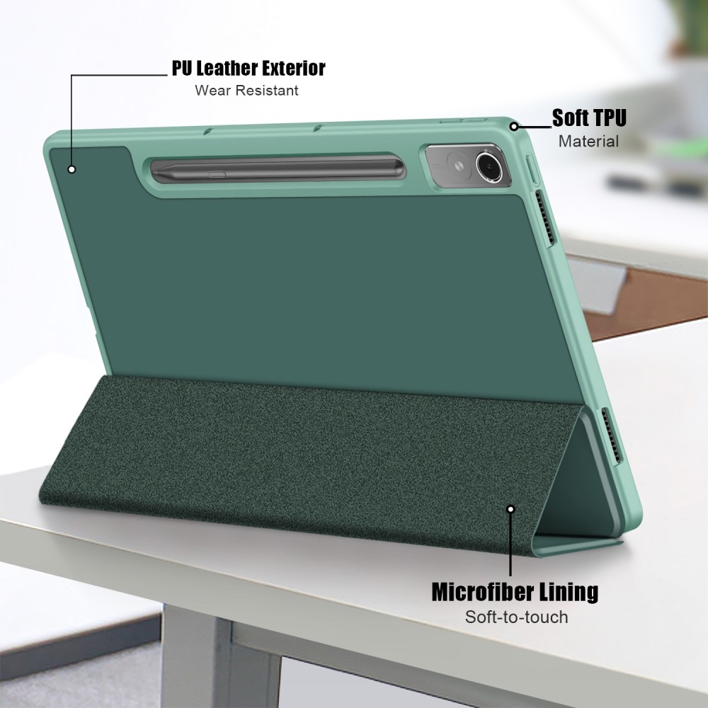 Ügyes záró tok Lenovo Tab P12 táblagéphez - zöld