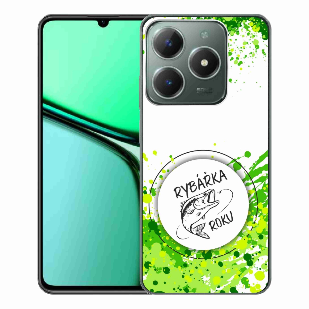 Gél borító mmCase a Realme C61 készülékhez - az év halásznője fehér háttérrel
