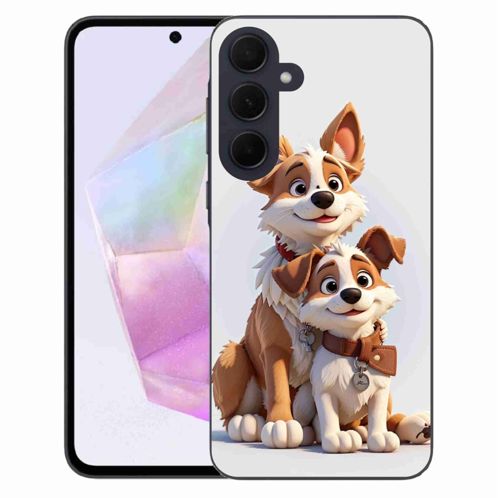 Gél borítás mmCase Samsung Galaxy A35 5G - rajzoló kutyákhoz