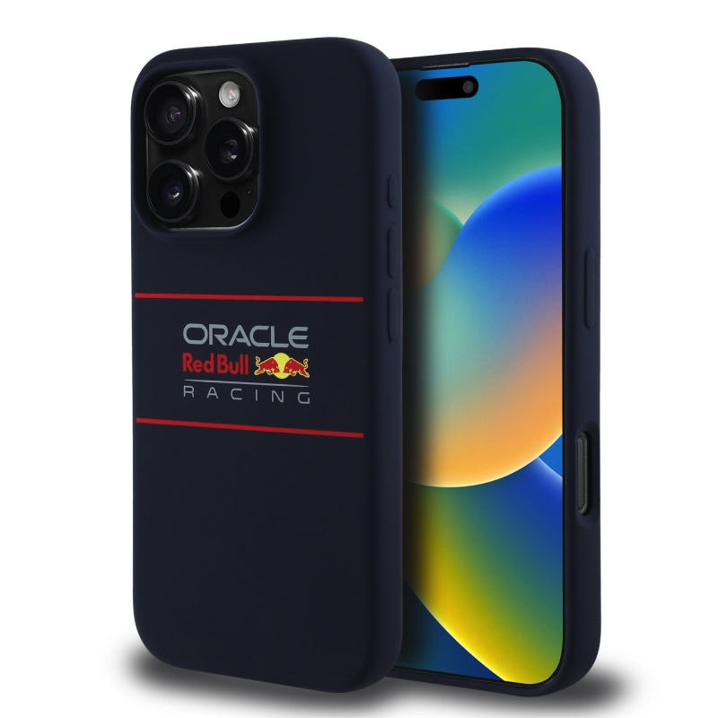 Red Bull szilikon vízszintes logóval ellátott MagSafe hátlap iPhone 16 Pro tengerészgyalogsághoz