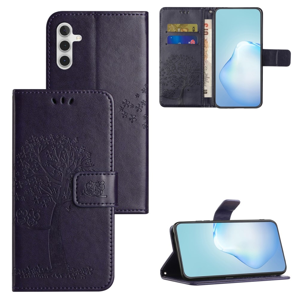 Fa könyv tok Samsung Galaxy A35 5G - sötét lila