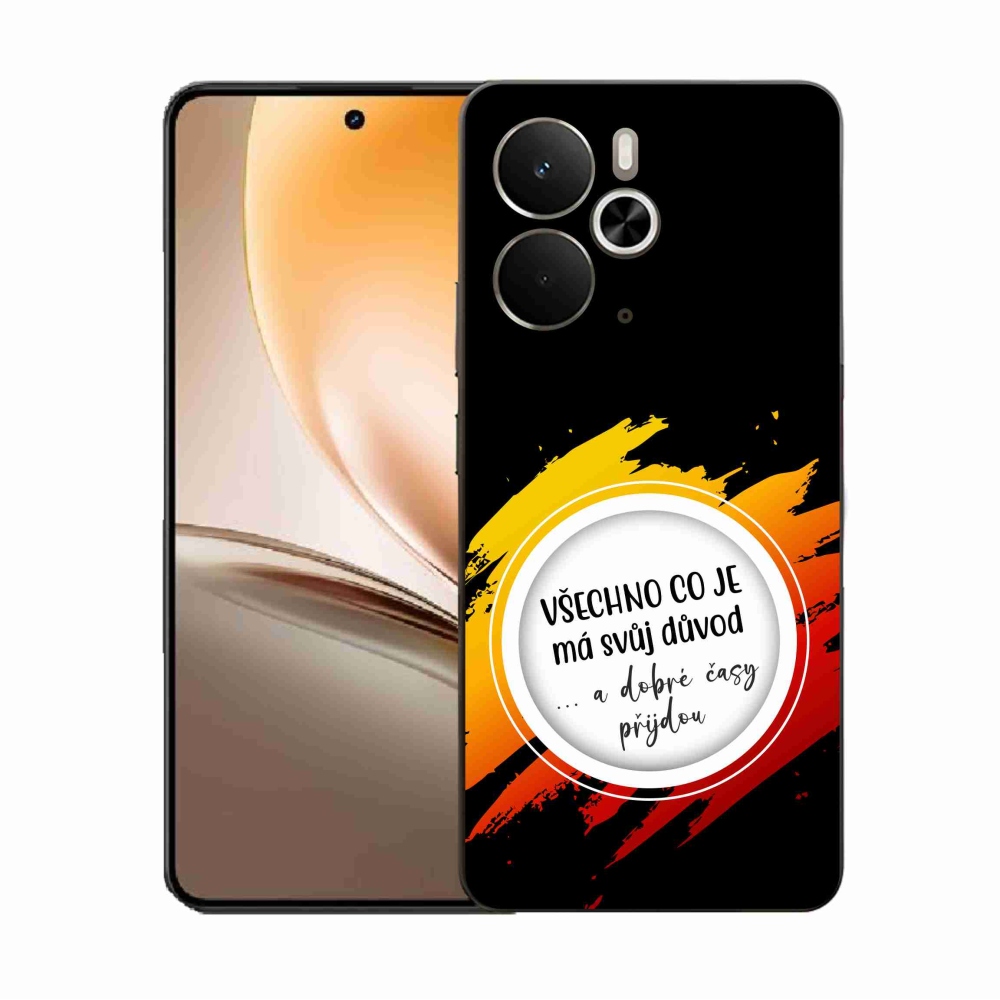 Gél borítás mmCase a Realme 14 5G-n - idézet 3 fekete háttérrel