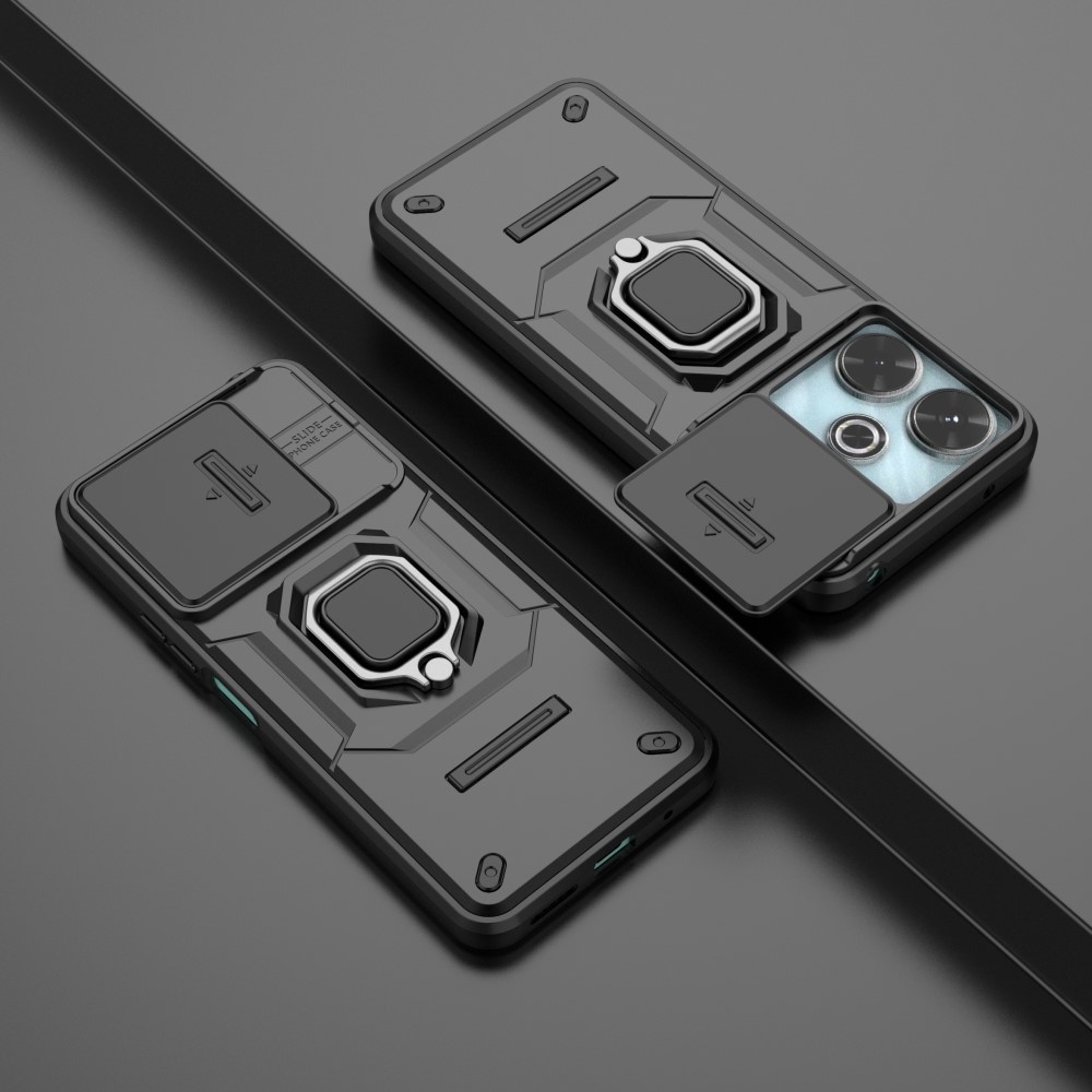 Lencse tartós hibrid borítás a Xiaomi Redmi 13 4G/Poco M6 4G készülékhez - fekete