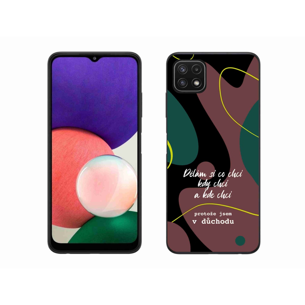 Gél borító mmCase Samsung Galaxy A22 5G - vicces szöveg 10 fekete háttér
