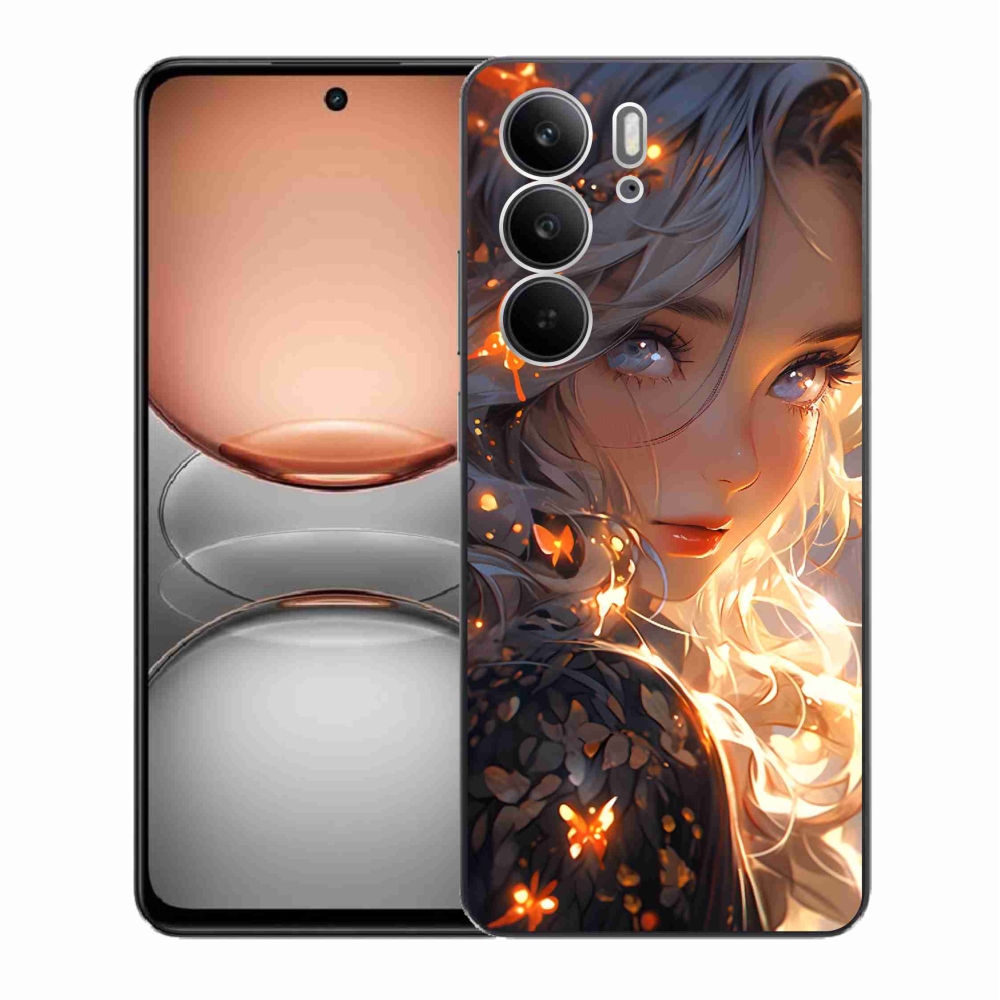 Gél borító mmCase a Realme C75 készülékhez - lány és pillangók