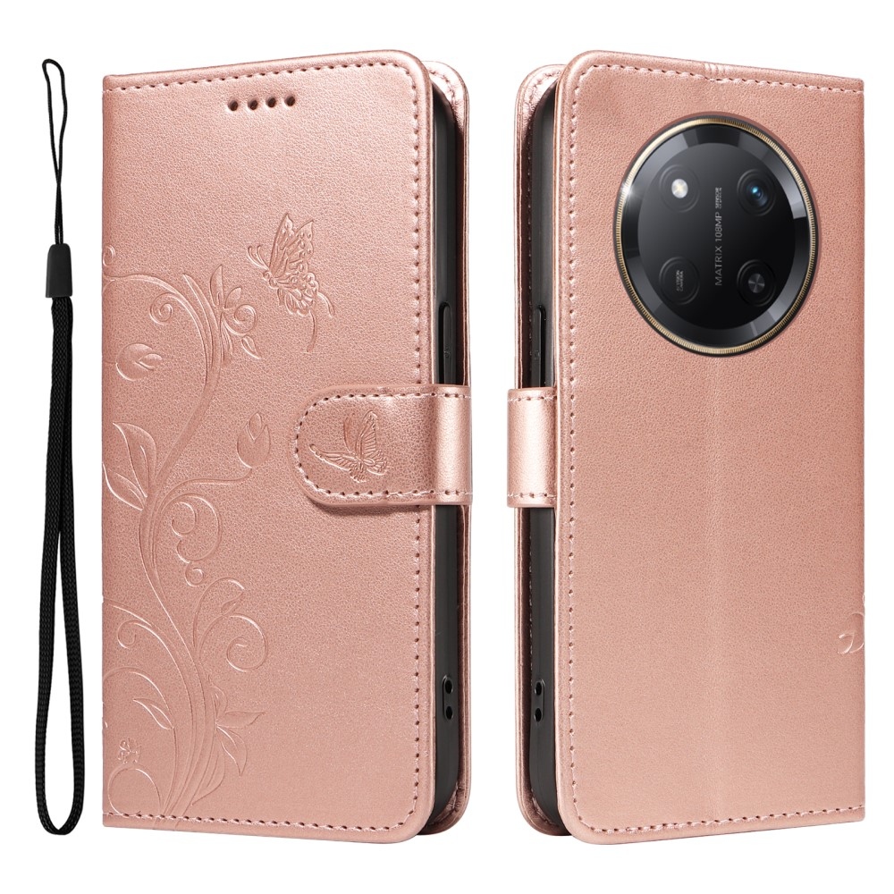 Virágok könyv tok Honor Magic 7 Lite 5G - rózsa arany