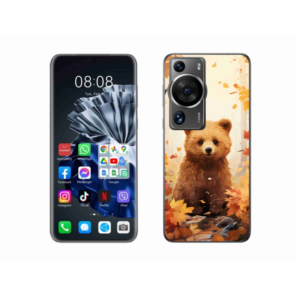 Gél borítás mmCase a Huawei P60 Pro számára - medve az erdőben
