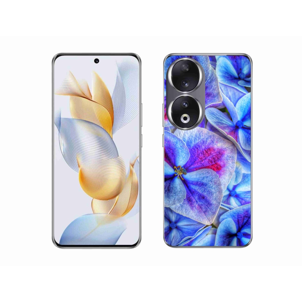 Zselés borító mmCase a Honor 90-hez - kék virágok 1