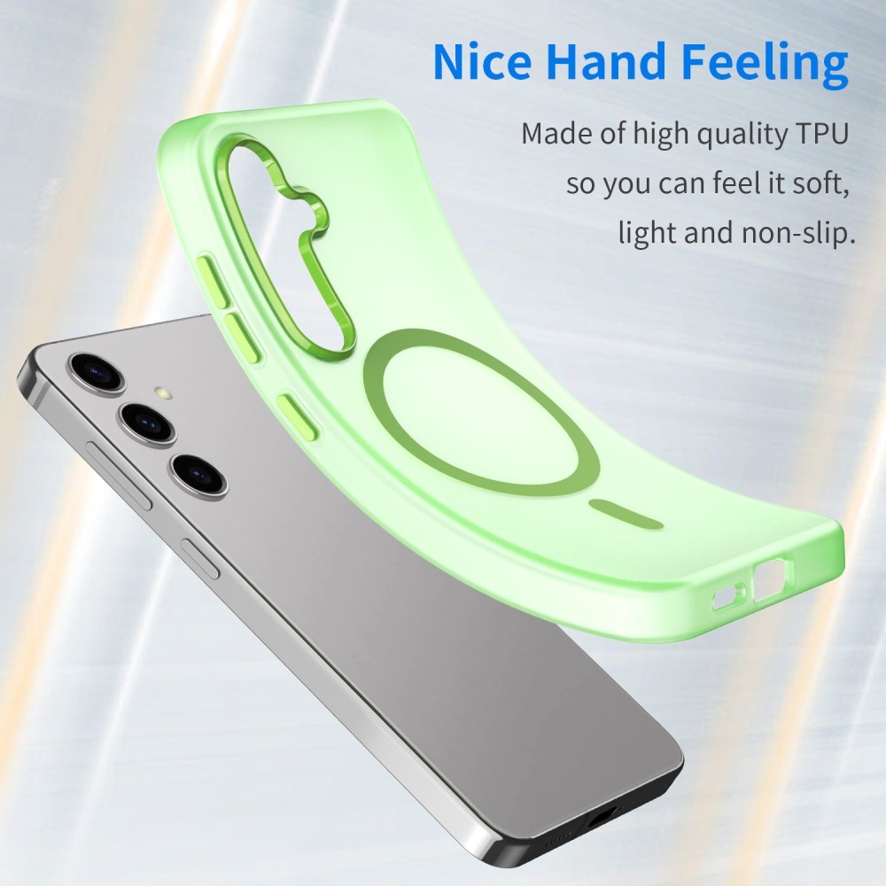 Frost zselés tok MagSafe támogatással Samsung Galaxy S24+/S25+ készülékhez - zöld színű