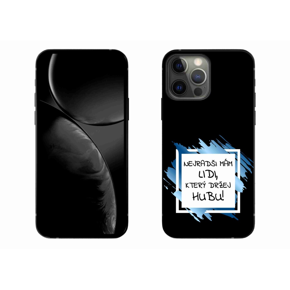 Gél borítás mmCase iPhone 13 Pro Max 6.7 készülékhez - vicces szöveg 7 fehér és fekete háttérrel
