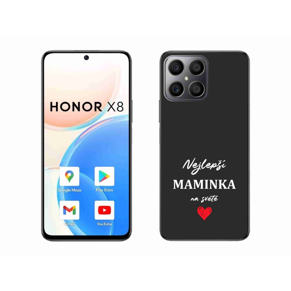 Gél borító mmCase a Honor X8 4G - legjobb anya 1 fekete háttérrel