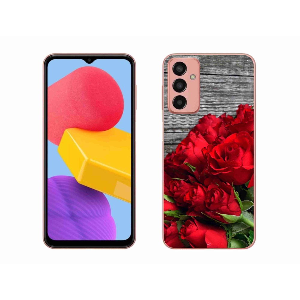 Gél borítás mmCase Samsung Galaxy M13 készülékhez - piros rózsa