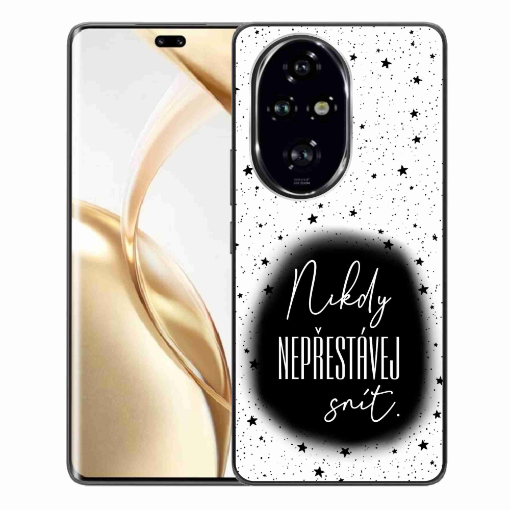 Zselés borító mmCase a Honor 200 Pro 5G készülékhez - idézet 1 fekete-fehér háttérrel