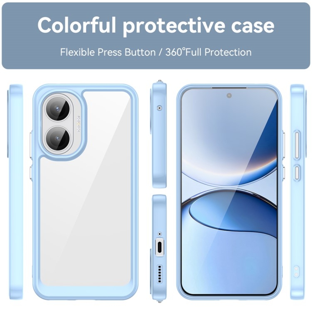 Gél tok fix hátlappal Xiaomi Poco F7 5G-hez - kék