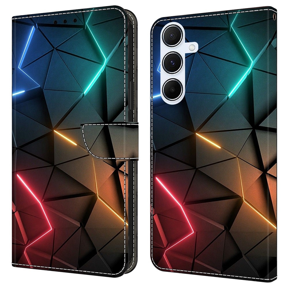 Firmly book tok a Samsung Galaxy A17 5G/A26 5G - neon háromszögek számára