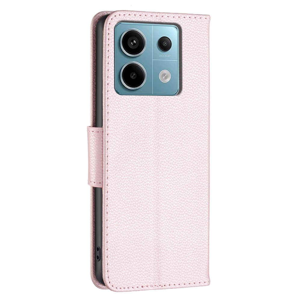 Állványos könyv tok Xiaomi Redmi Note 13 Pro 5G/Poco X6 5G - rózsaarany színben