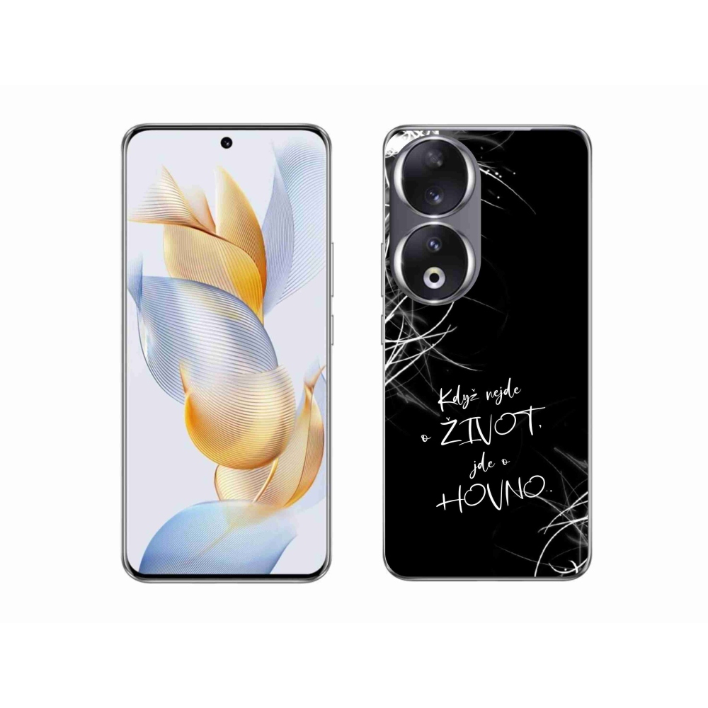Gél borító mmCase a Honor 90 készülékhez - vicces szöveg 16 fekete háttér