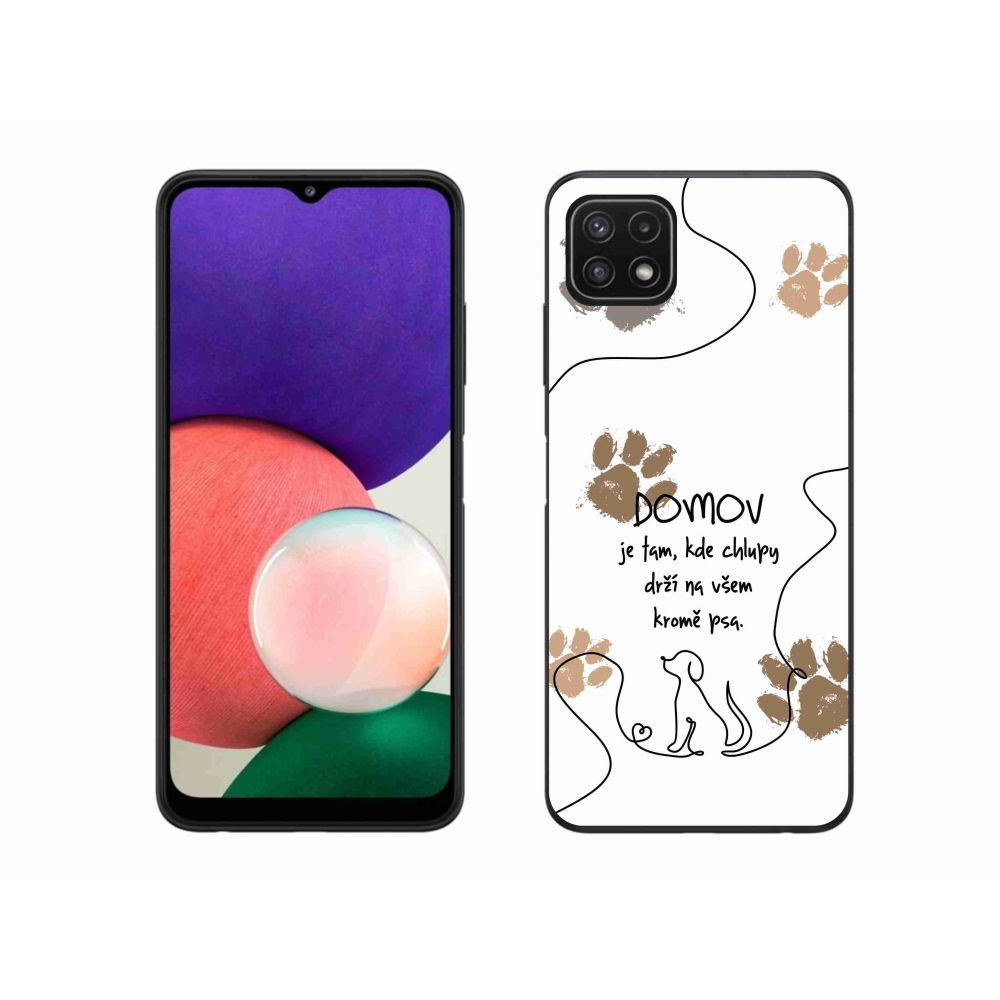 Gél borítás mmCase Samsung Galaxy A22 5G - kutya motívum fehér háttérrel