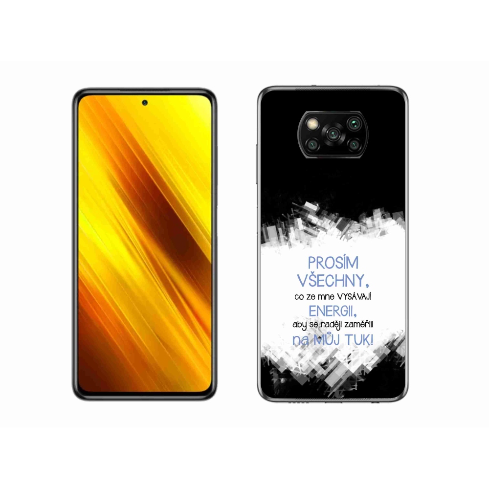 Gél borító mmCase a Xiaomi Poco X3 Pro számára - vicces szöveg 1 kék