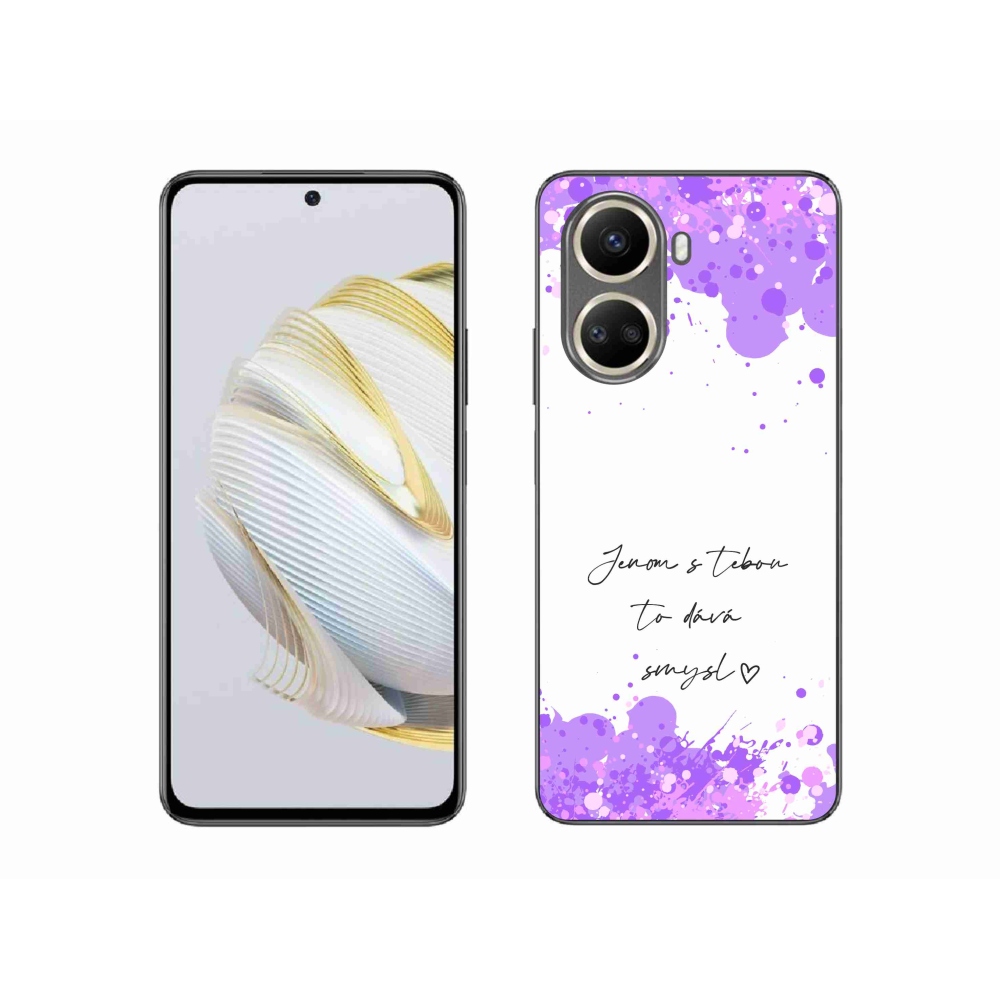 Gél borító mmCase a Huawei Nova 10 SE-n - szerelmes szöveg fehér háttérrel