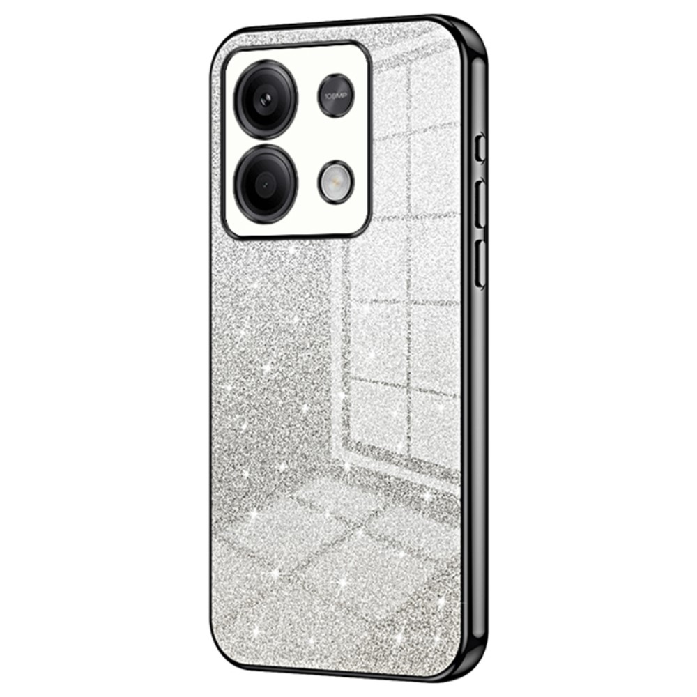 Vágott zselés csillogó tok a Xiaomi Redmi Note 13 5G-hez - fekete