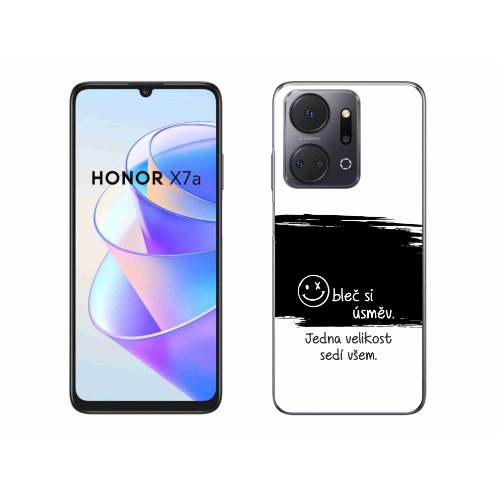 Gél borító mmCase a Honor X7a készülékhez - vicces szöveg 8 fekete-fehér háttérrel