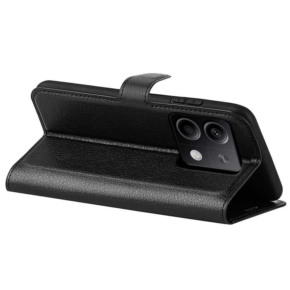 Litchi könyv tok Xiaomi Redmi Note 13 5G-hez - fekete
