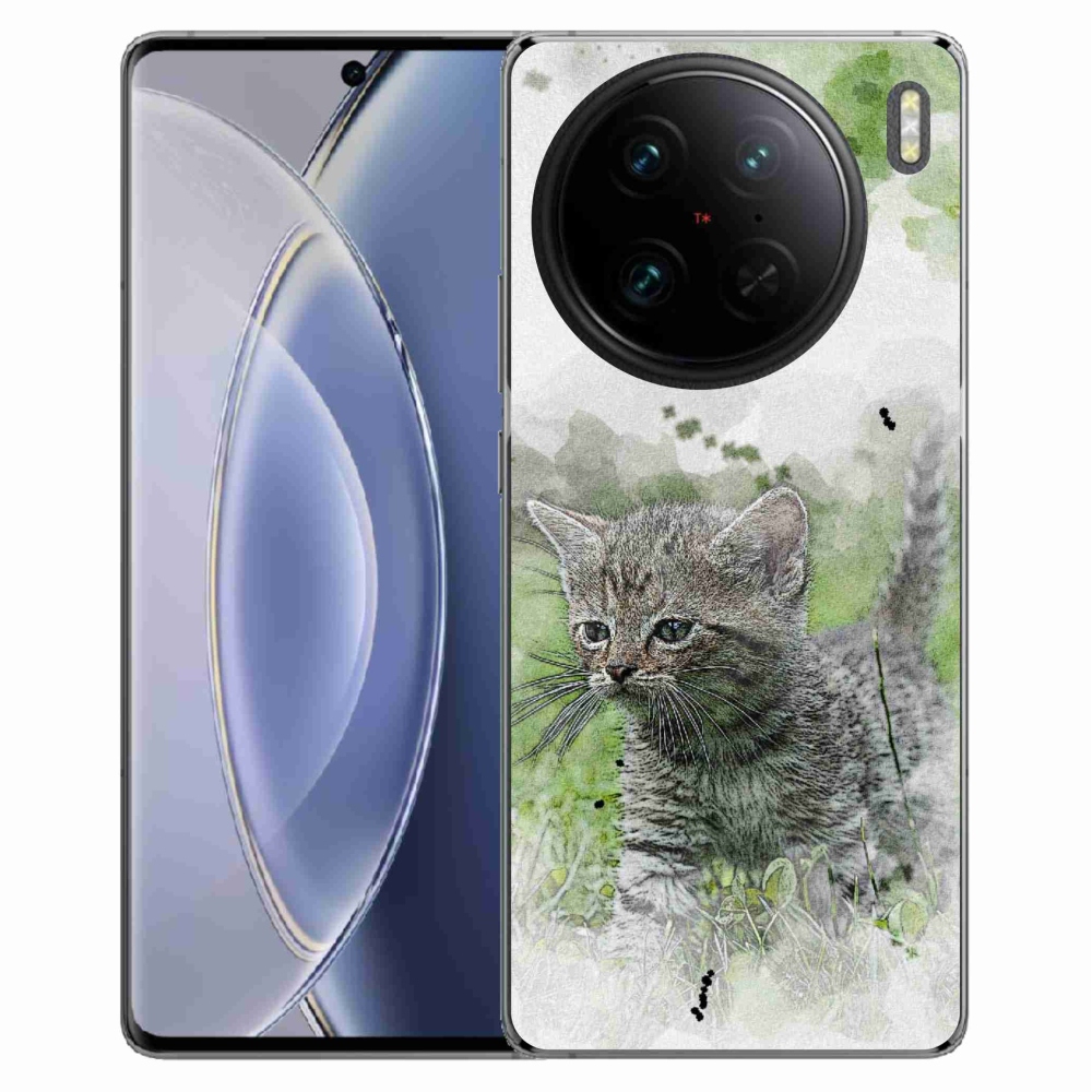 Gél borítás mmCase a Vivo X90 Pro készülékhez - aranyos cica 1