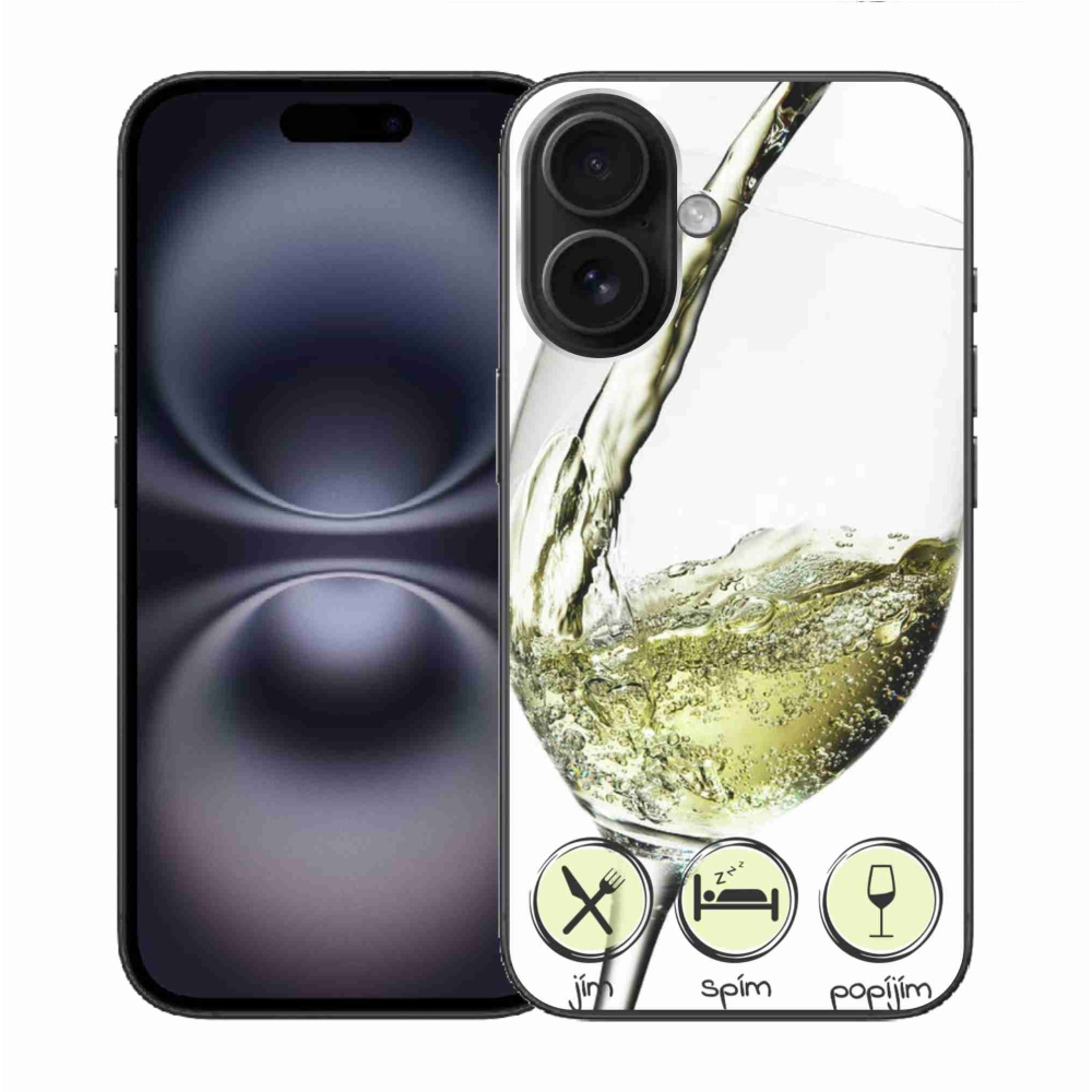 Gél tok mmCase iPhone 16 készülékhez - borospohár fehér