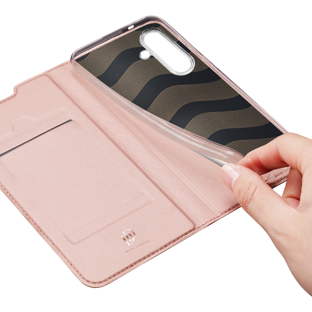DUX könyvtáska Samsung Galaxy S25 FE készülékhez - rózsaarany