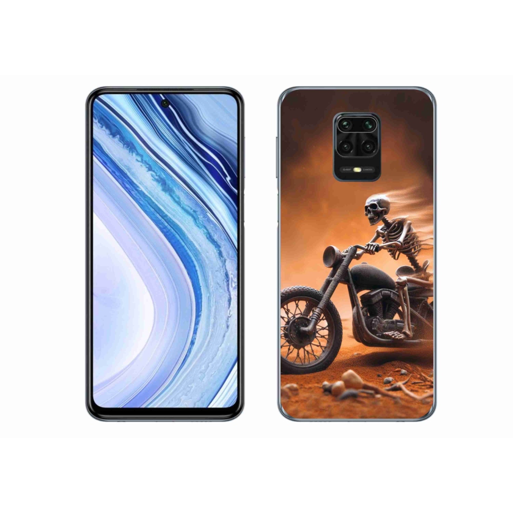 Gél borítás mmCase a Xiaomi Redmi Note 9S-hez - csontváz egy motorkerékpáron