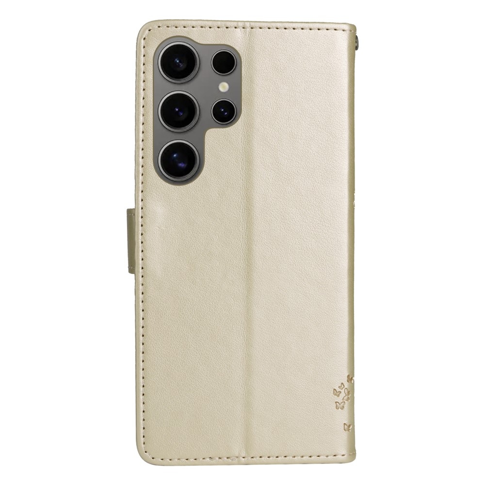 Fák könyv tok Samsung Galaxy S25 Ultra - arany színű