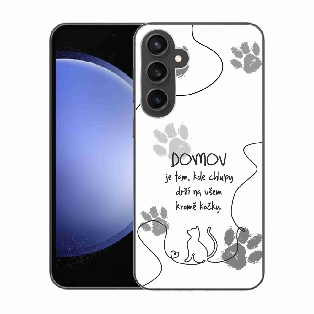 Gél borítás mmCase Samsung Galaxy S23 FE - macska motívum fehér háttérrel