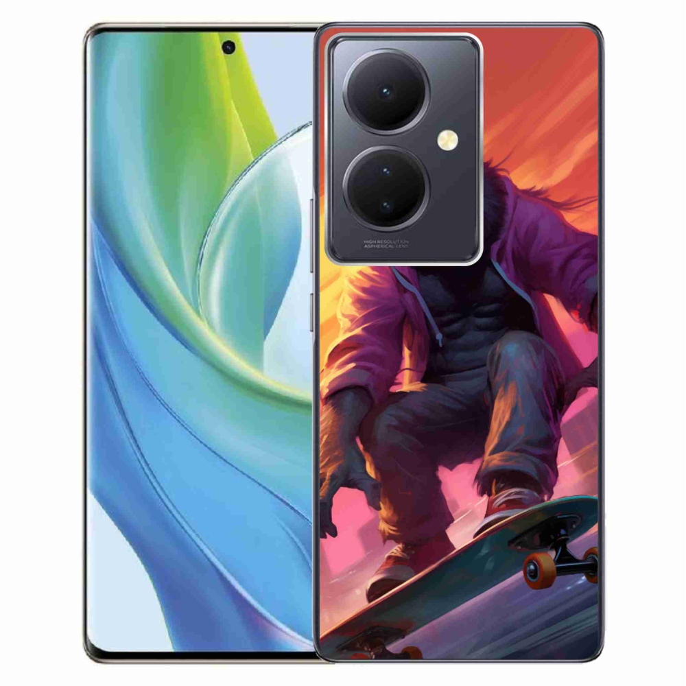 Gélburkolat mmCase a Vivo V29 Lite 5G számára - gorilla a gördeszkán
