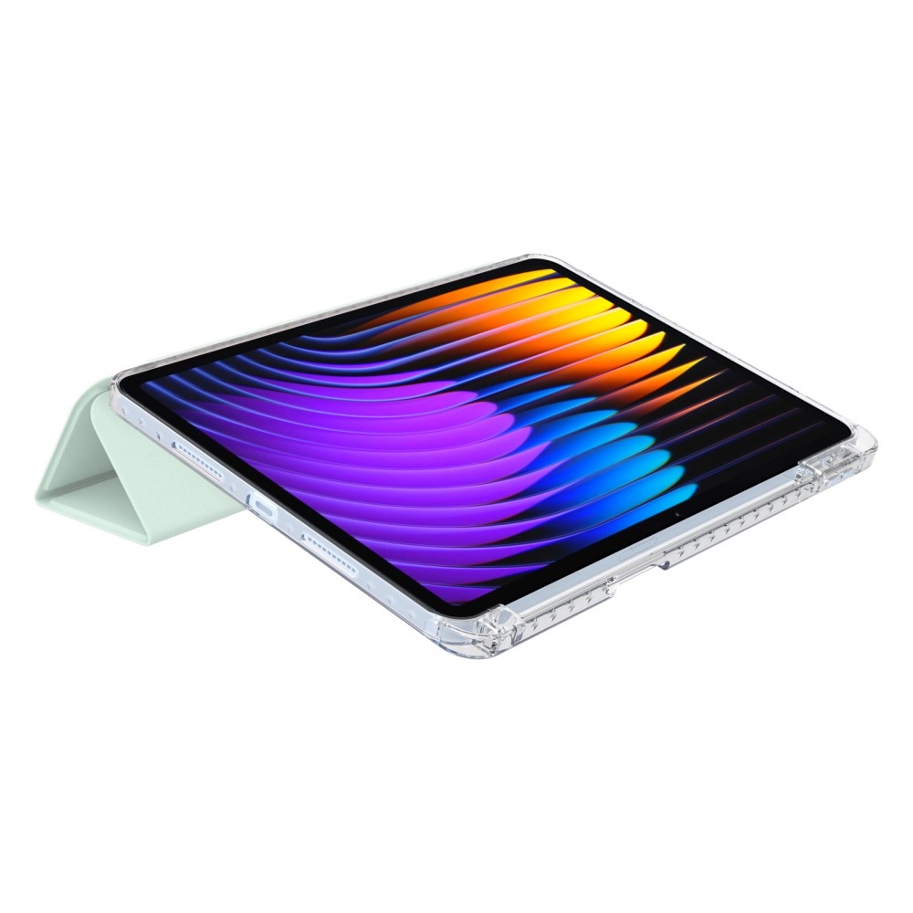 Origami intelligens pozicionáló tok Xiaomi Pad 7/7 Pro táblagéphez - világoszöld