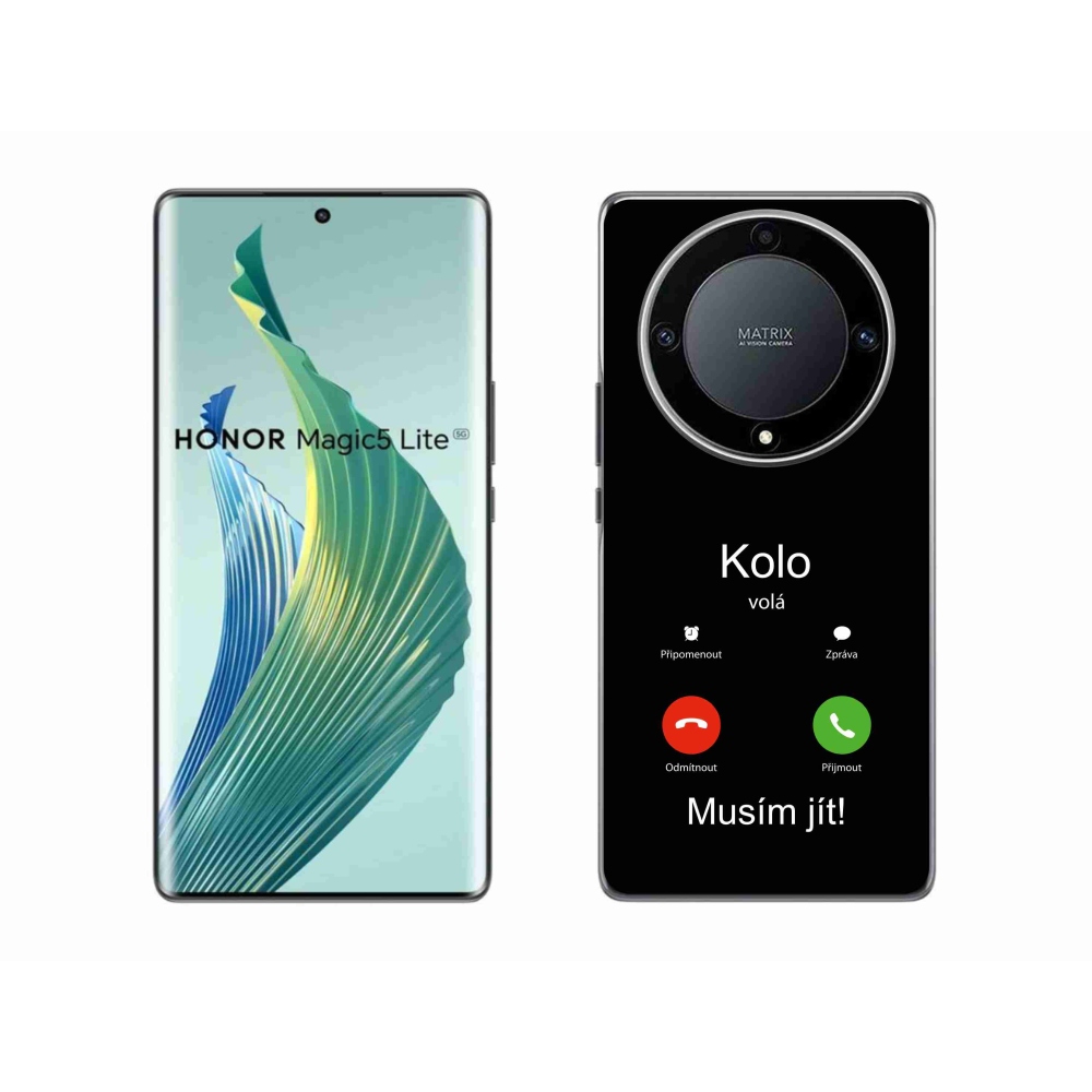 Gél borítás mmCase a Honor Magic 5 Lite 5G-n - kerek hívások fekete háttérrel