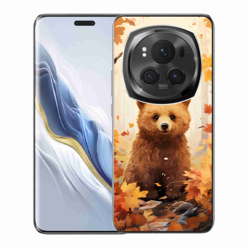 Zselés borítás mmCase a Honor Magic 6 Pro 5G számára - medve az erdőben