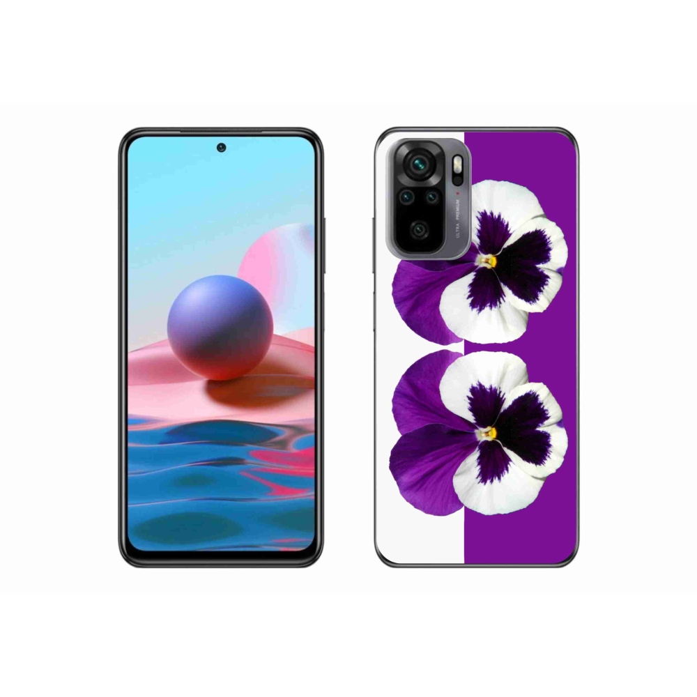 Gél borítás mmCase a Xiaomi Poco M5s készülékhez - lila és fehér virág