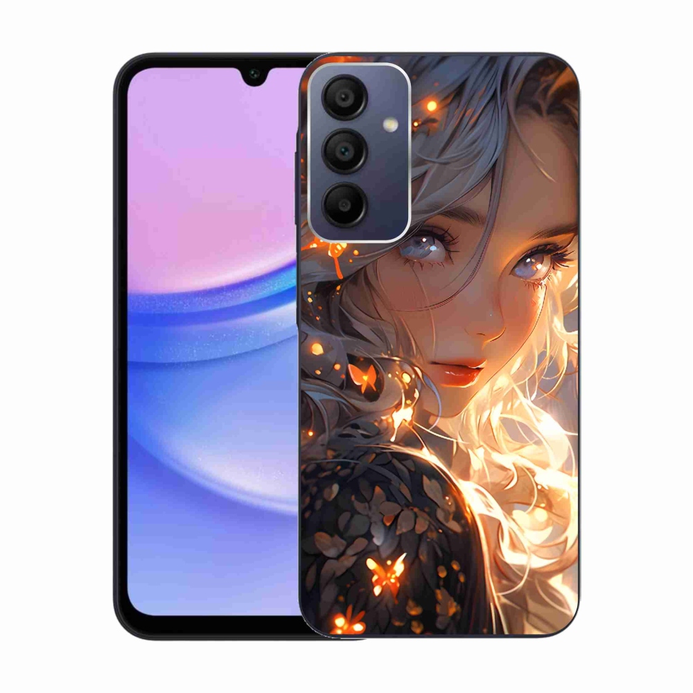 Gél borítás mmCase Samsung Galaxy A15 4G/5G - lány és pillangók
