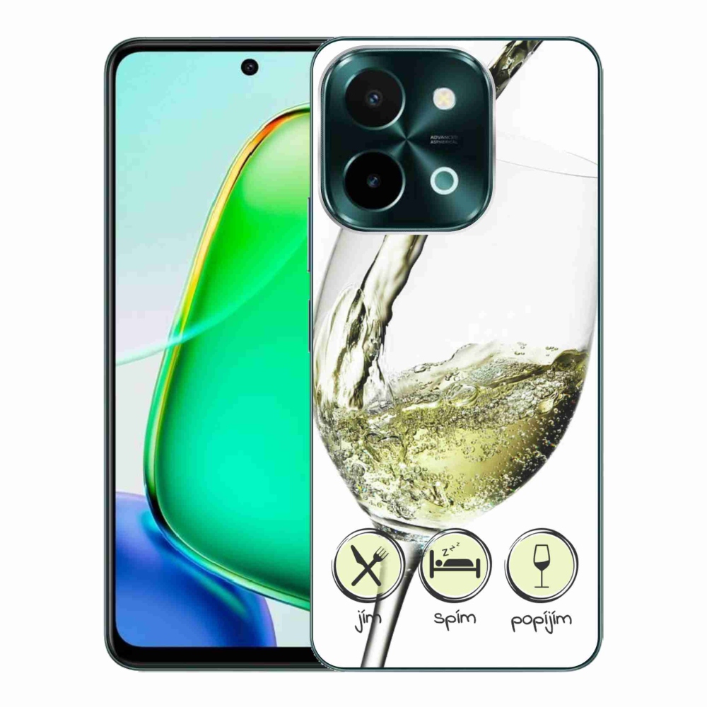 Gél tok mmCase a Vivo Y28-hoz - borospohár fehér