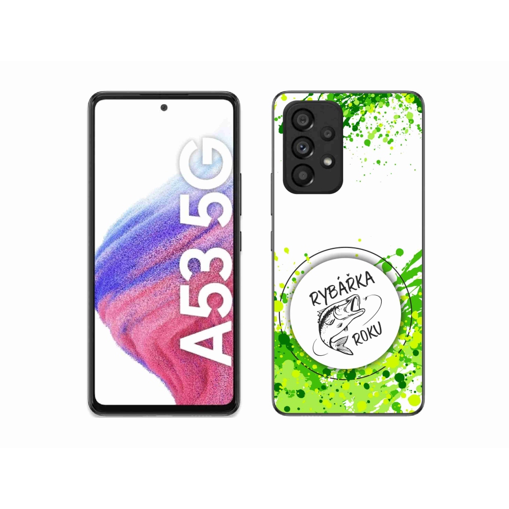 Gél borító mmCase Samsung Galaxy A53 5G - az év horgásza fehér háttérrel